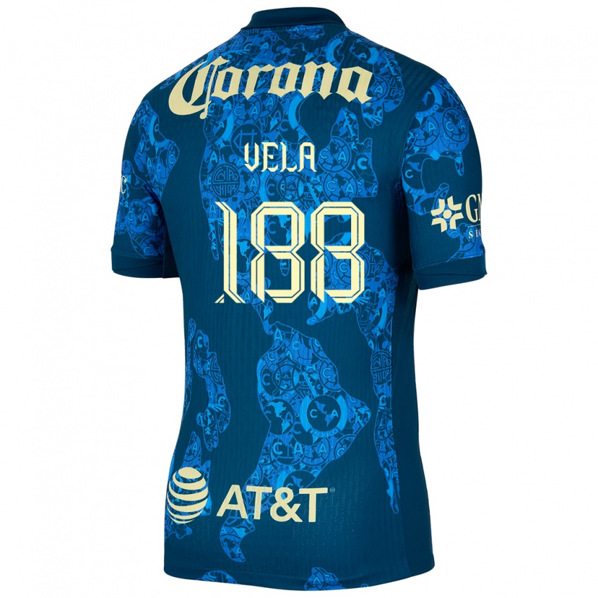 Kinderen Christo Vela #188 Blauw Geel Uitshirt Uittenue 2024/25 T-Shirt