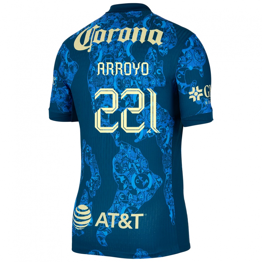 Kinderen Reyli Arroyo #221 Blauw Geel Uitshirt Uittenue 2024/25 T-Shirt