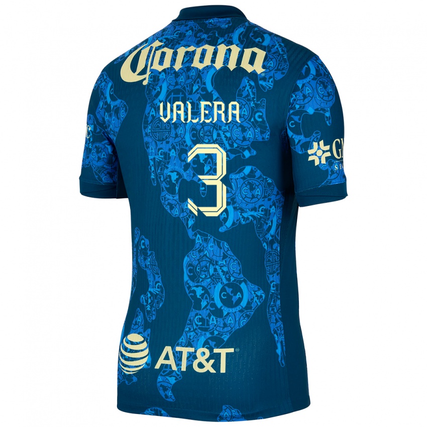 Kinderen Selene Valera #3 Blauw Geel Uitshirt Uittenue 2024/25 T-Shirt