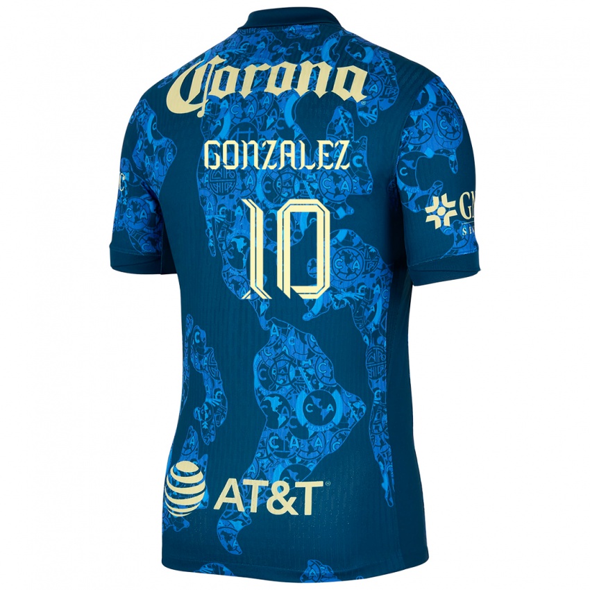 Kinderen Alison Gonzalez #10 Blauw Geel Uitshirt Uittenue 2024/25 T-Shirt