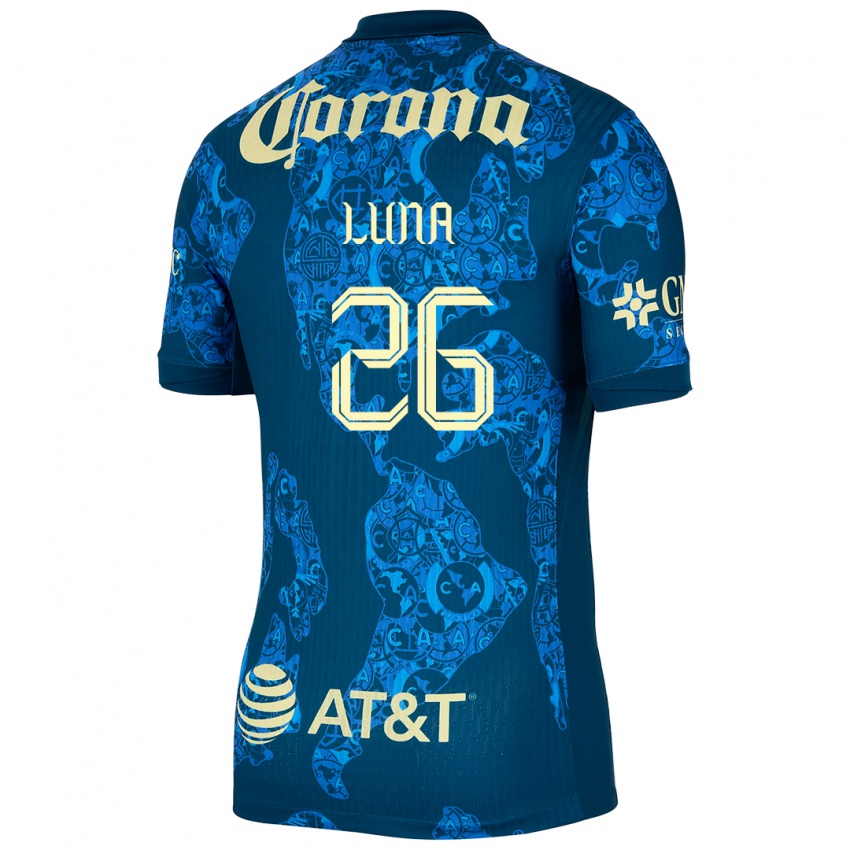 Kinderen Karen Luna #26 Blauw Geel Uitshirt Uittenue 2024/25 T-Shirt