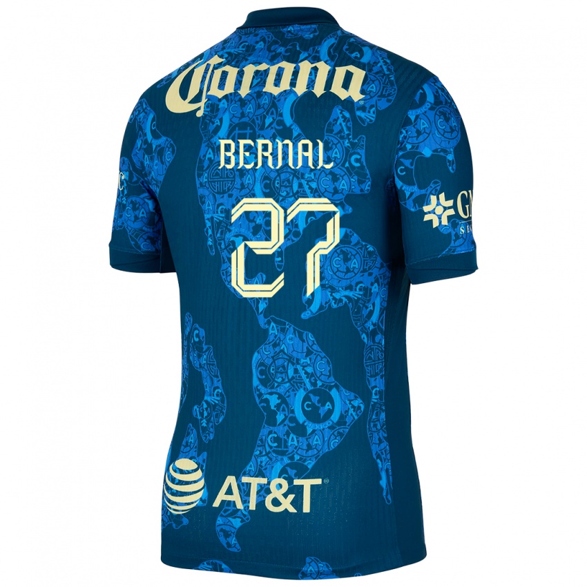 Kinderen Mayra Pelayo Bernal #27 Blauw Geel Uitshirt Uittenue 2024/25 T-Shirt