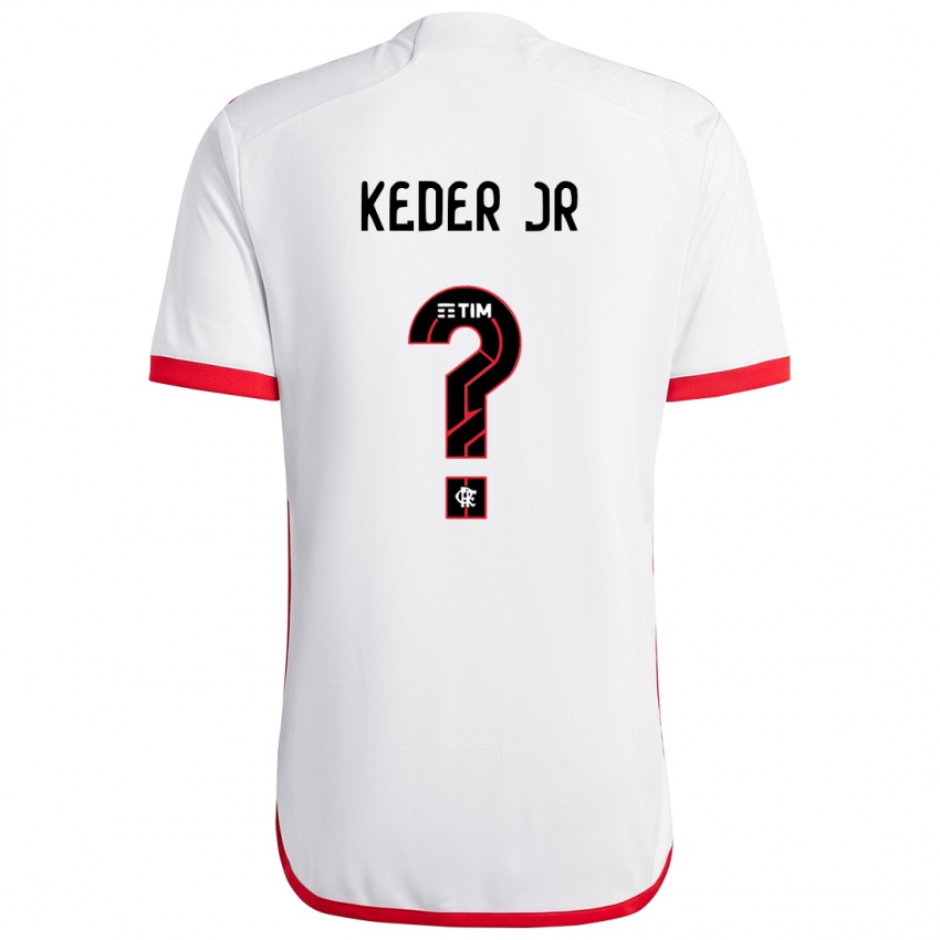 Kinderen Keder Jr #0 Wit Rood Uitshirt Uittenue 2024/25 T-Shirt