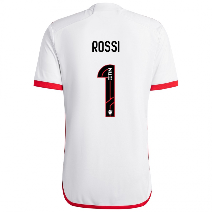 Kinderen Agustin Rossi #1 Wit Rood Uitshirt Uittenue 2024/25 T-Shirt