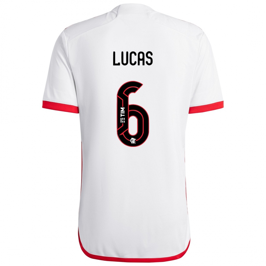 Kinderen Ayrton Lucas #6 Wit Rood Uitshirt Uittenue 2024/25 T-Shirt