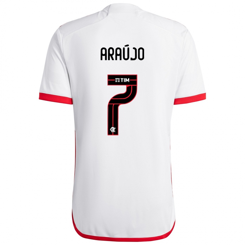 Kinderen Luiz Araújo #7 Wit Rood Uitshirt Uittenue 2024/25 T-Shirt