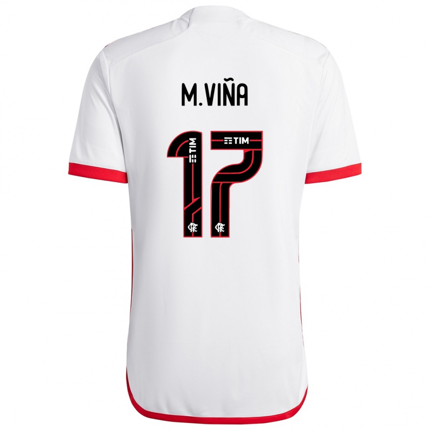 Kinderen Matias Vina #17 Wit Rood Uitshirt Uittenue 2024/25 T-Shirt