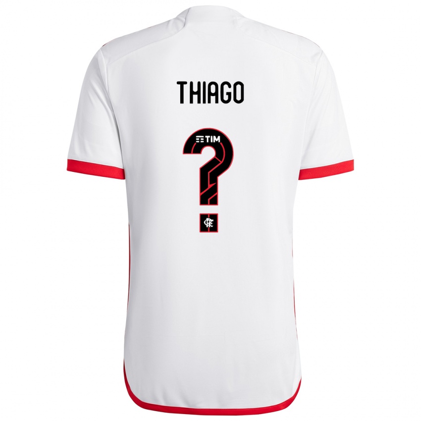 Kinderen Victor Thiago #0 Wit Rood Uitshirt Uittenue 2024/25 T-Shirt