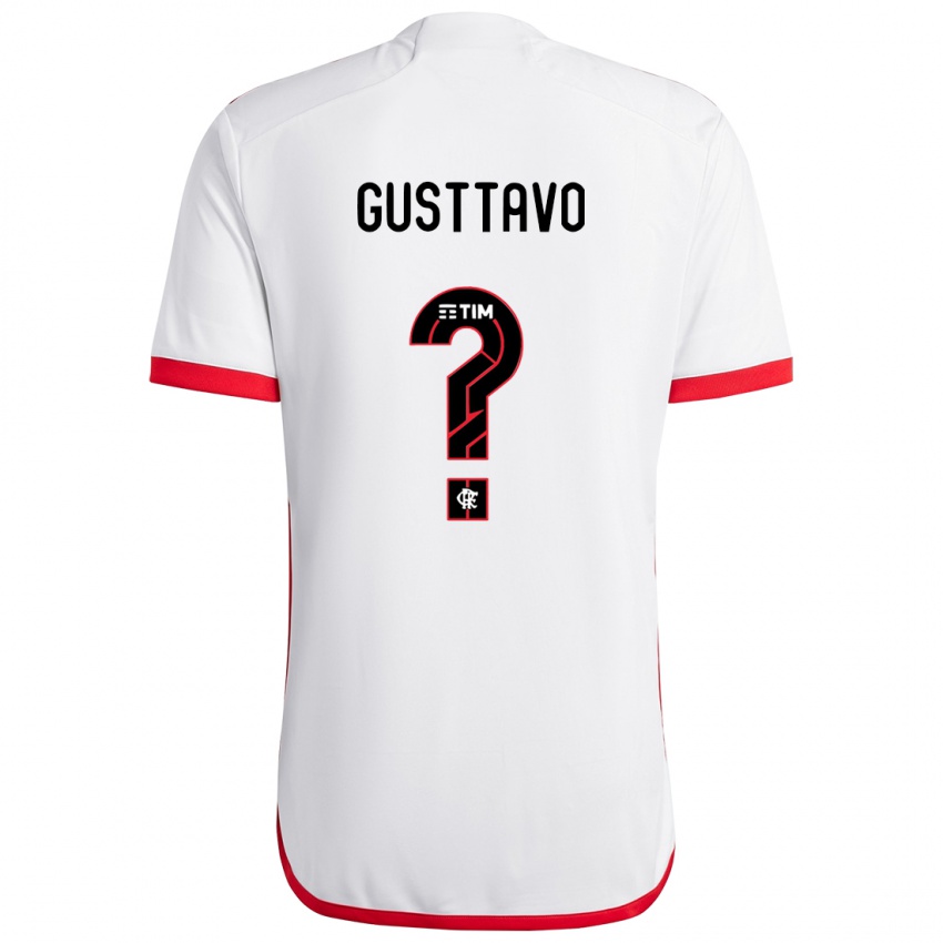 Kinderen Gusttavo #0 Wit Rood Uitshirt Uittenue 2024/25 T-Shirt