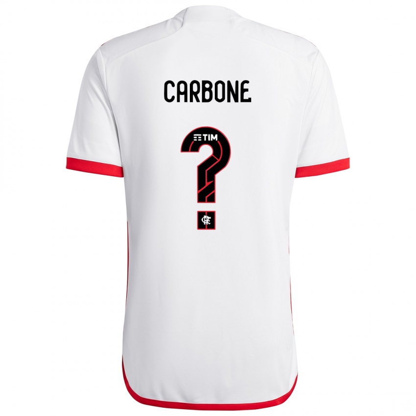 Kinderen Carbone #0 Wit Rood Uitshirt Uittenue 2024/25 T-Shirt