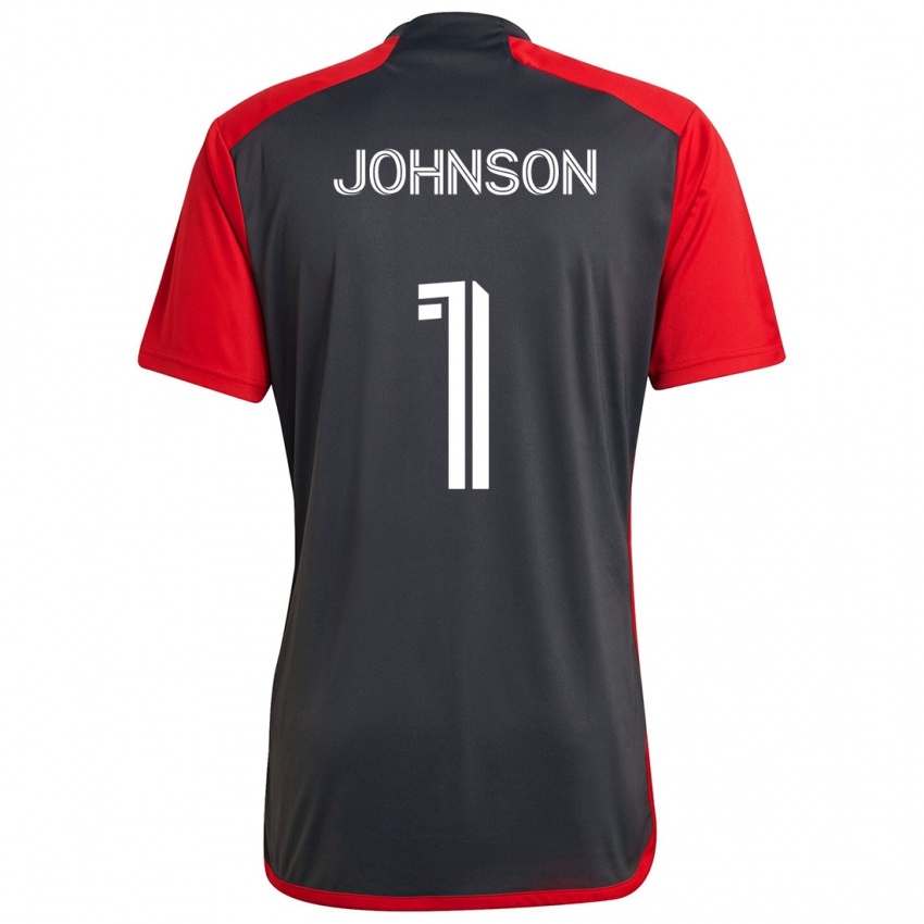 Heren Sean Johnson #1 Grijs Rood Thuisshirt Thuistenue 2024/25 T-Shirt