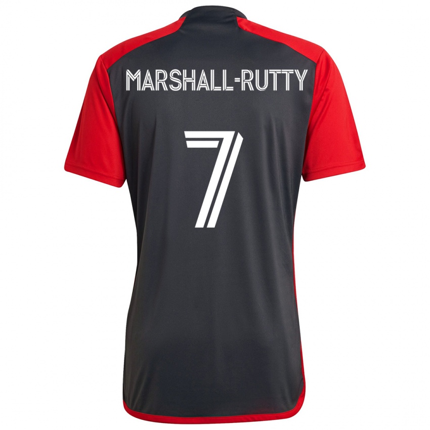 Heren Jahkeele Marshall-Rutty #7 Grijs Rood Thuisshirt Thuistenue 2024/25 T-Shirt