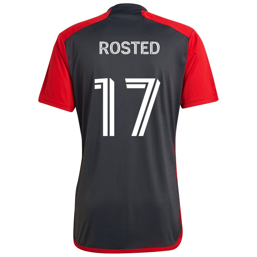 Heren Sigurd Rosted #17 Grijs Rood Thuisshirt Thuistenue 2024/25 T-Shirt