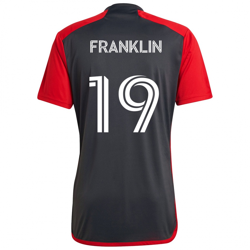 Heren Kobe Franklin #19 Grijs Rood Thuisshirt Thuistenue 2024/25 T-Shirt