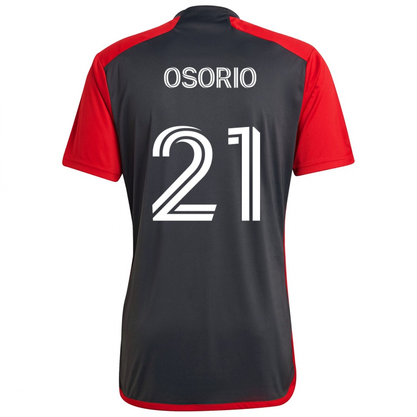 Heren Jonathan Osorio #21 Grijs Rood Thuisshirt Thuistenue 2024/25 T-Shirt