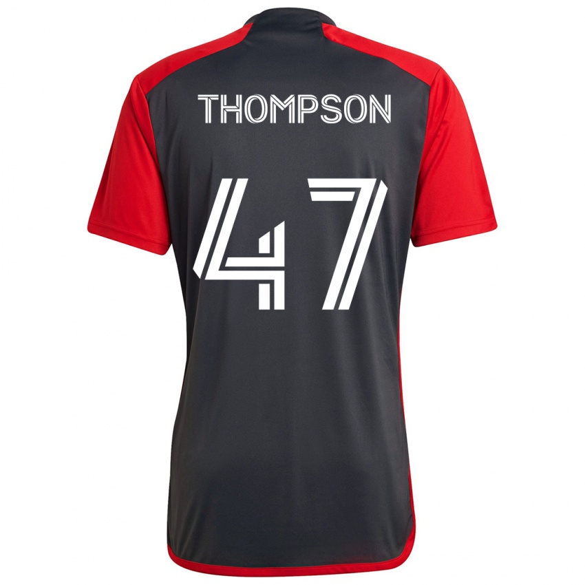 Heren Kosi Thompson #47 Grijs Rood Thuisshirt Thuistenue 2024/25 T-Shirt