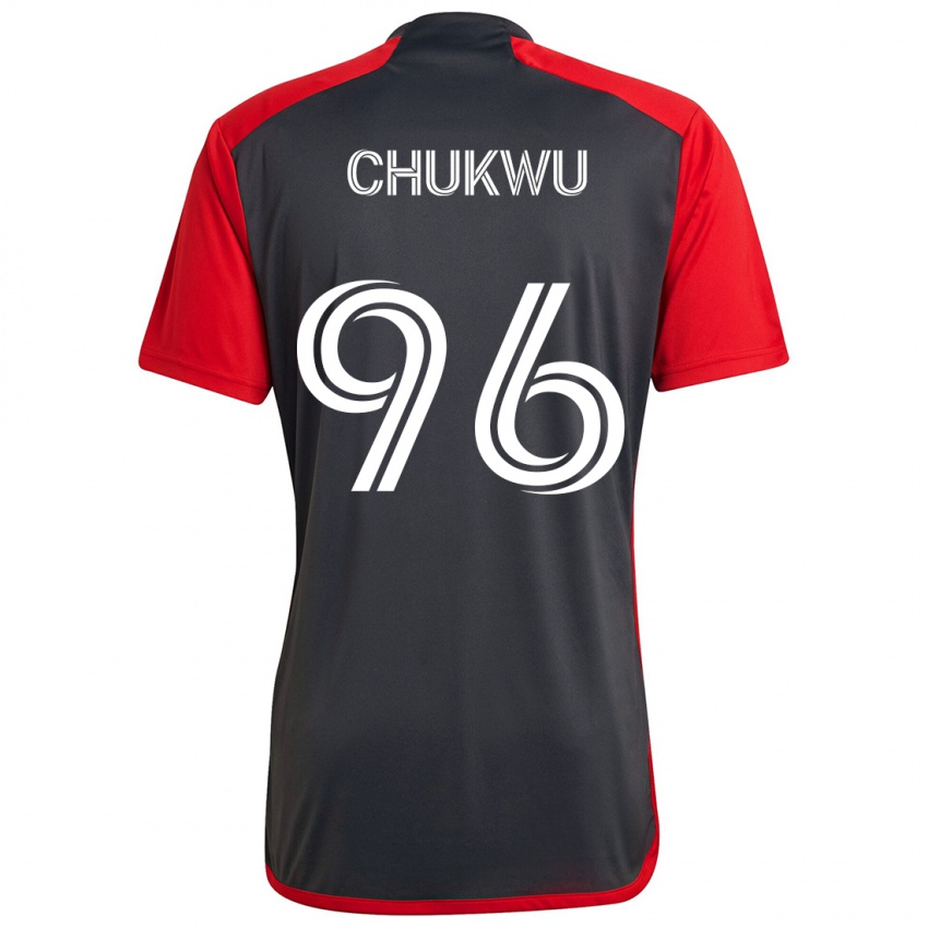 Heren Richard Chukwu #96 Grijs Rood Thuisshirt Thuistenue 2024/25 T-Shirt