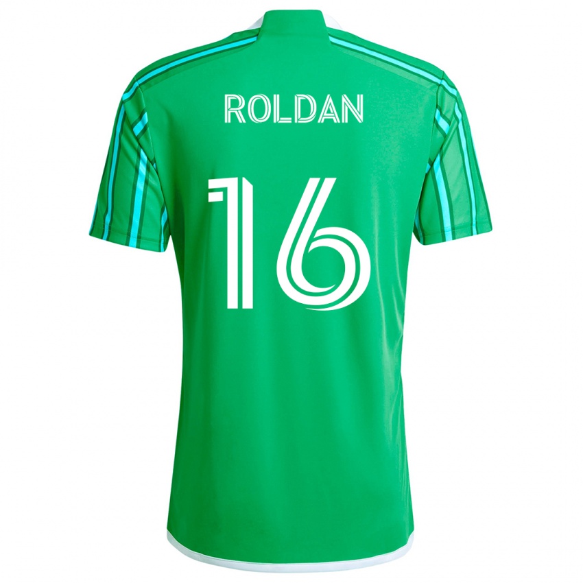 Heren Álex Roldán #16 Groen Wit Thuisshirt Thuistenue 2024/25 T-Shirt