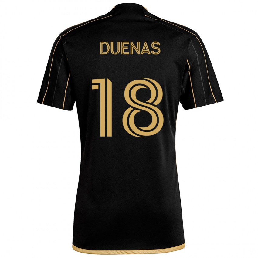 Heren Érik Dueñas #18 Zwart Goud Thuisshirt Thuistenue 2024/25 T-Shirt