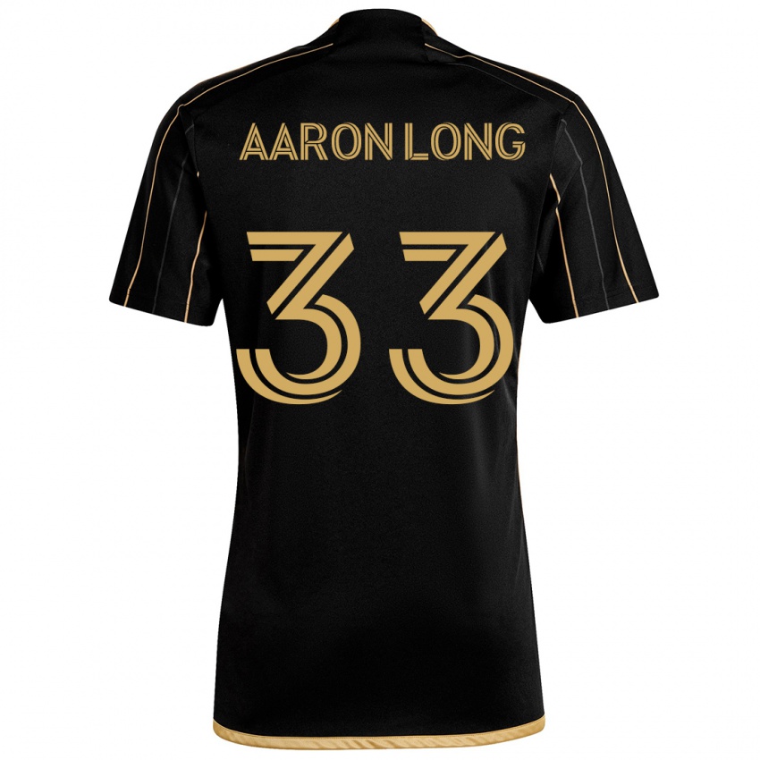 Heren Aaron Long #33 Zwart Goud Thuisshirt Thuistenue 2024/25 T-Shirt