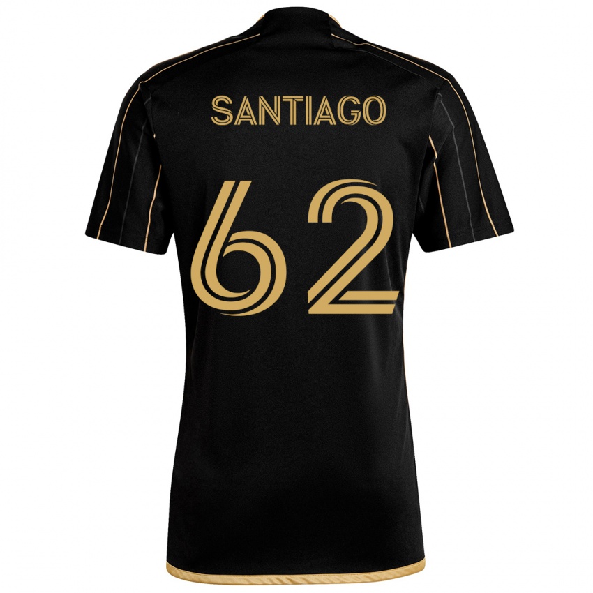 Heren Joshua Santiago #62 Zwart Goud Thuisshirt Thuistenue 2024/25 T-Shirt