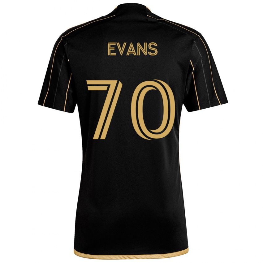 Heren Matthew Evans #70 Zwart Goud Thuisshirt Thuistenue 2024/25 T-Shirt