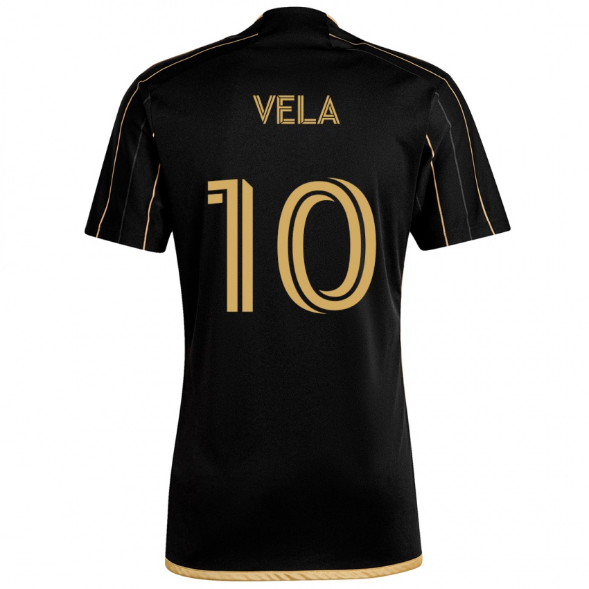 Heren Carlos Vela #10 Zwart Goud Thuisshirt Thuistenue 2024/25 T-Shirt