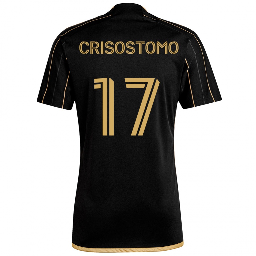 Heren Danny Crisostomo #17 Zwart Goud Thuisshirt Thuistenue 2024/25 T-Shirt