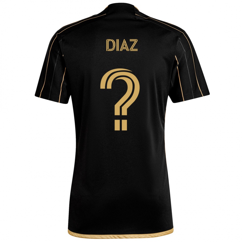 Heren Christian Díaz #0 Zwart Goud Thuisshirt Thuistenue 2024/25 T-Shirt