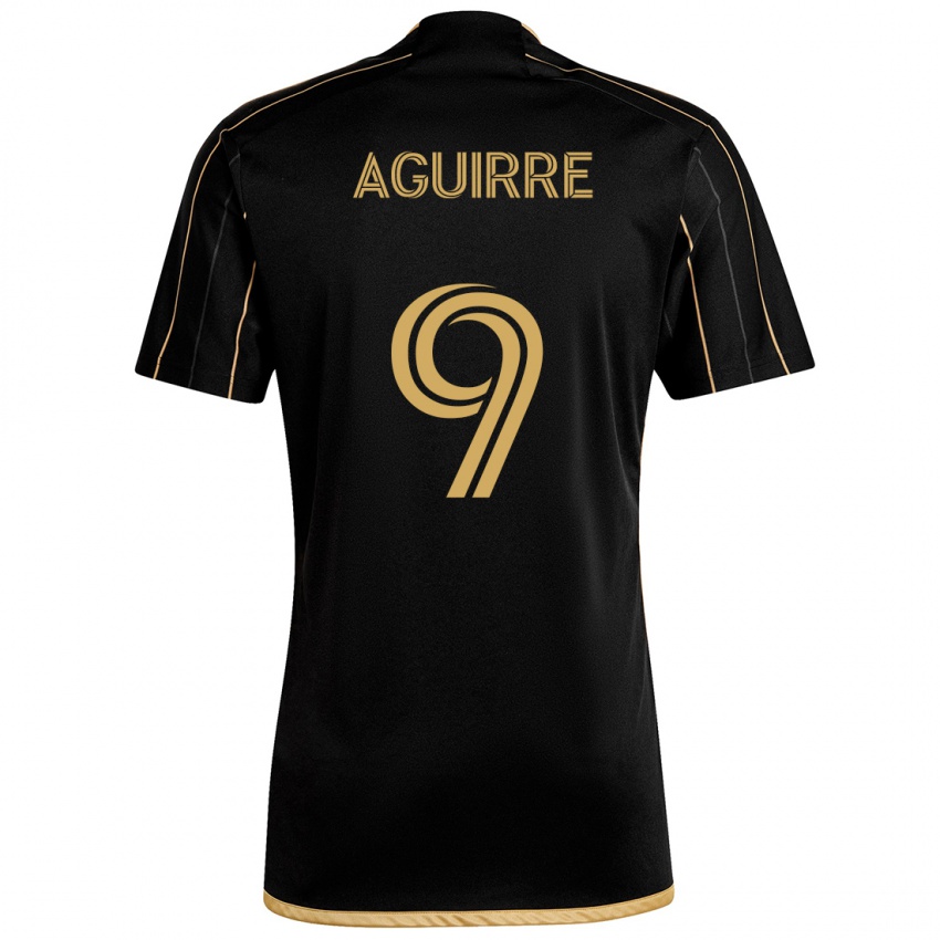 Heren Dustin Aguirre #9 Zwart Goud Thuisshirt Thuistenue 2024/25 T-Shirt