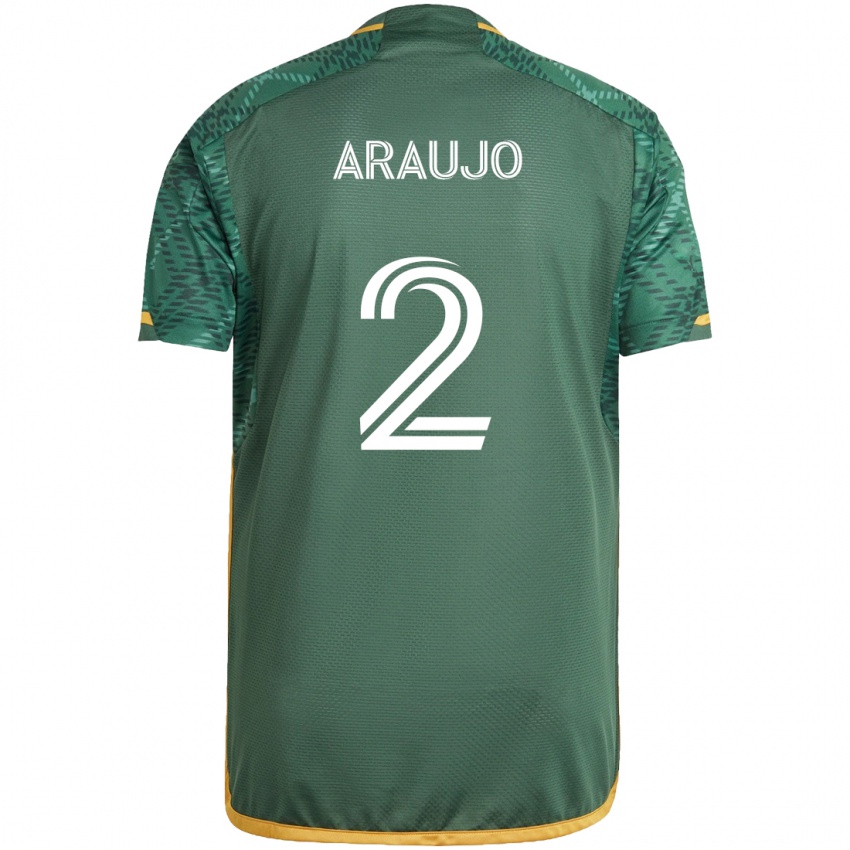 Heren Miguel Araujo #2 Groen Oranje Thuisshirt Thuistenue 2024/25 T-Shirt