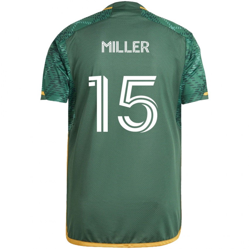 Heren Eric Miller #15 Groen Oranje Thuisshirt Thuistenue 2024/25 T-Shirt