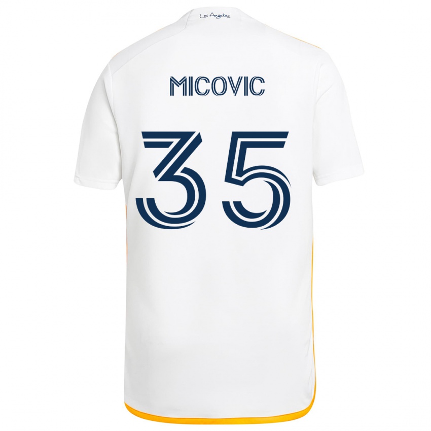 Heren Novak Micovic #35 Wit Geel Thuisshirt Thuistenue 2024/25 T-Shirt