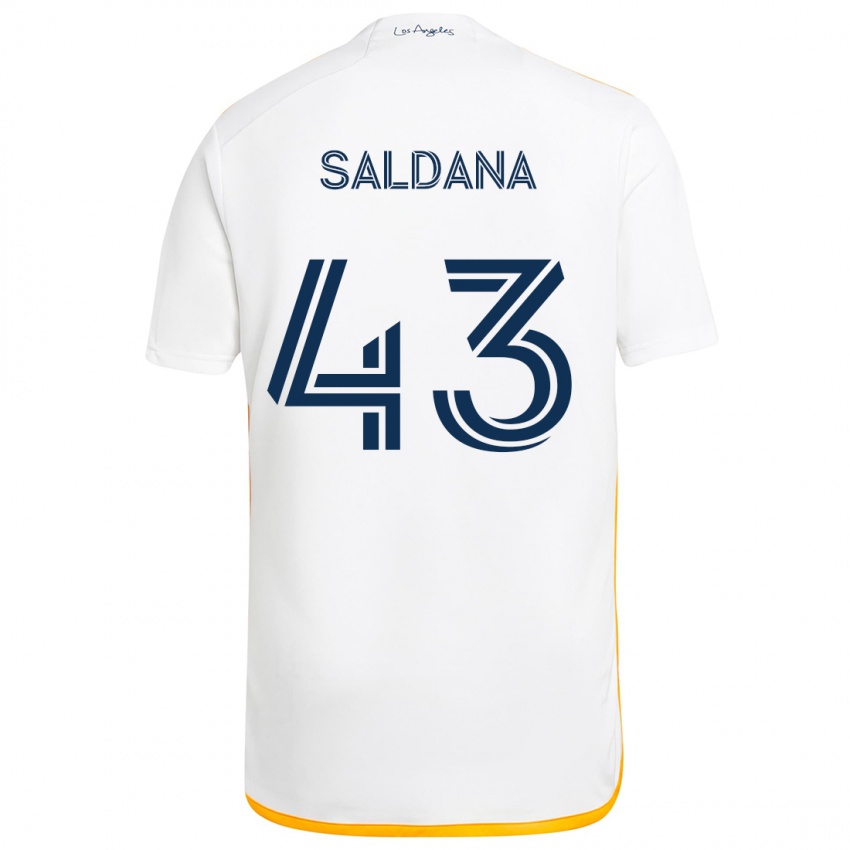 Heren Adam Saldaña #43 Wit Geel Thuisshirt Thuistenue 2024/25 T-Shirt