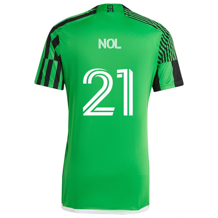 Heren Valentin Noël #21 Groen Zwart Thuisshirt Thuistenue 2024/25 T-Shirt