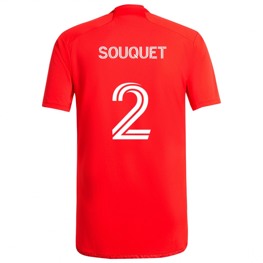 Heren Arnaud Souquet #2 Rood Wit Thuisshirt Thuistenue 2024/25 T-Shirt