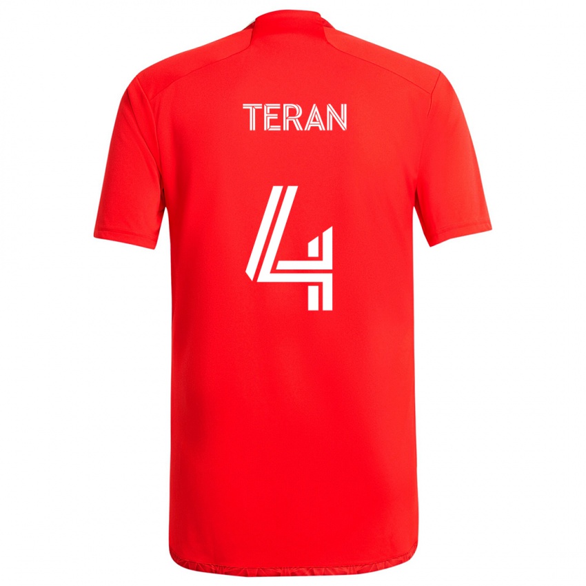 Heren Carlos Terán #4 Rood Wit Thuisshirt Thuistenue 2024/25 T-Shirt