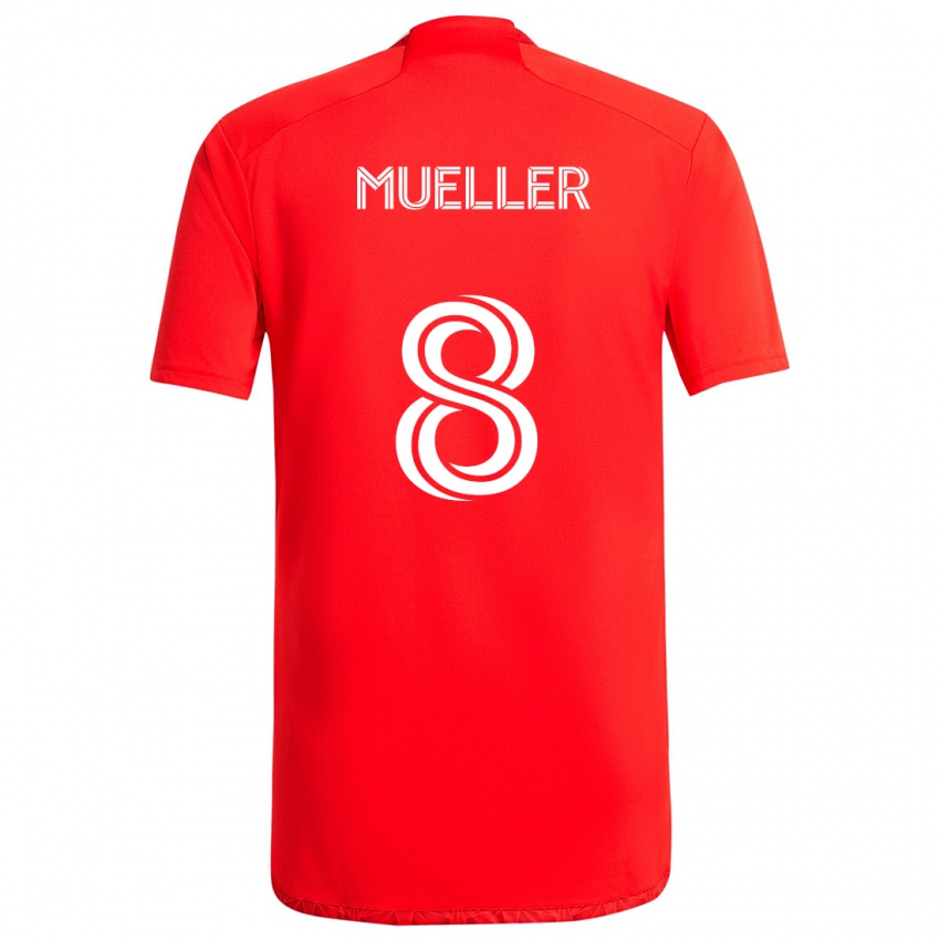 Heren Chris Mueller #8 Rood Wit Thuisshirt Thuistenue 2024/25 T-Shirt