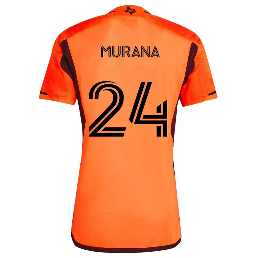 Heren Mujeeb Murana #24 Oranje Zwart Thuisshirt Thuistenue 2024/25 T-Shirt