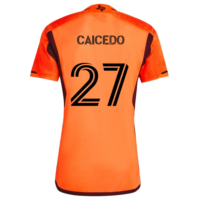 Heren Luis Caicedo #27 Oranje Zwart Thuisshirt Thuistenue 2024/25 T-Shirt