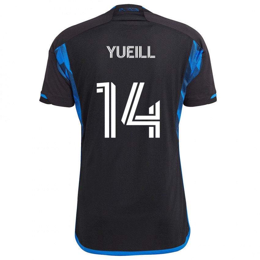 Heren Jackson Yueill #14 Blauw Zwart Thuisshirt Thuistenue 2024/25 T-Shirt