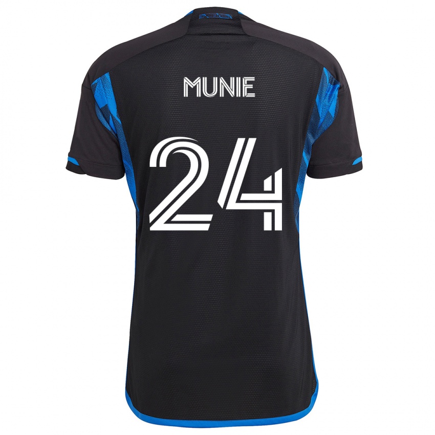 Heren Daniel Munie #24 Blauw Zwart Thuisshirt Thuistenue 2024/25 T-Shirt