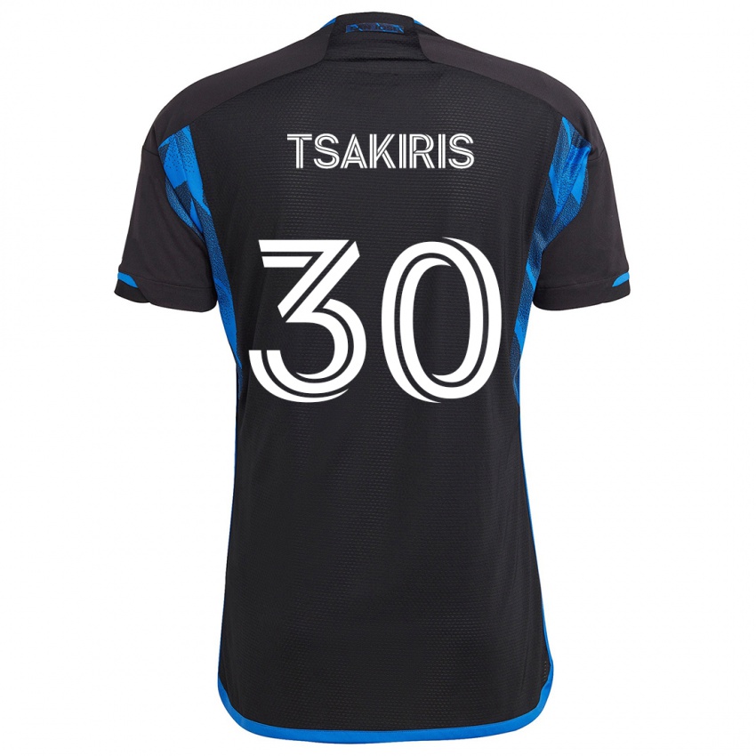 Heren Niko Tsakiris #30 Blauw Zwart Thuisshirt Thuistenue 2024/25 T-Shirt