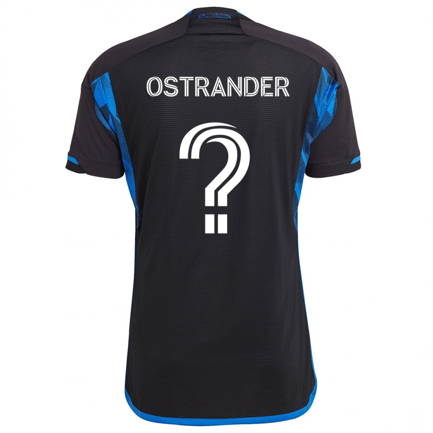 Heren William Ostrander #0 Blauw Zwart Thuisshirt Thuistenue 2024/25 T-Shirt