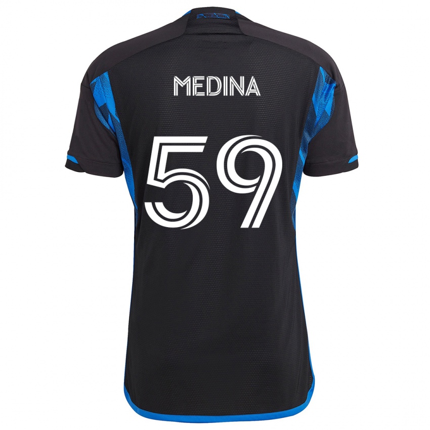 Heren Cruz Medina #59 Blauw Zwart Thuisshirt Thuistenue 2024/25 T-Shirt