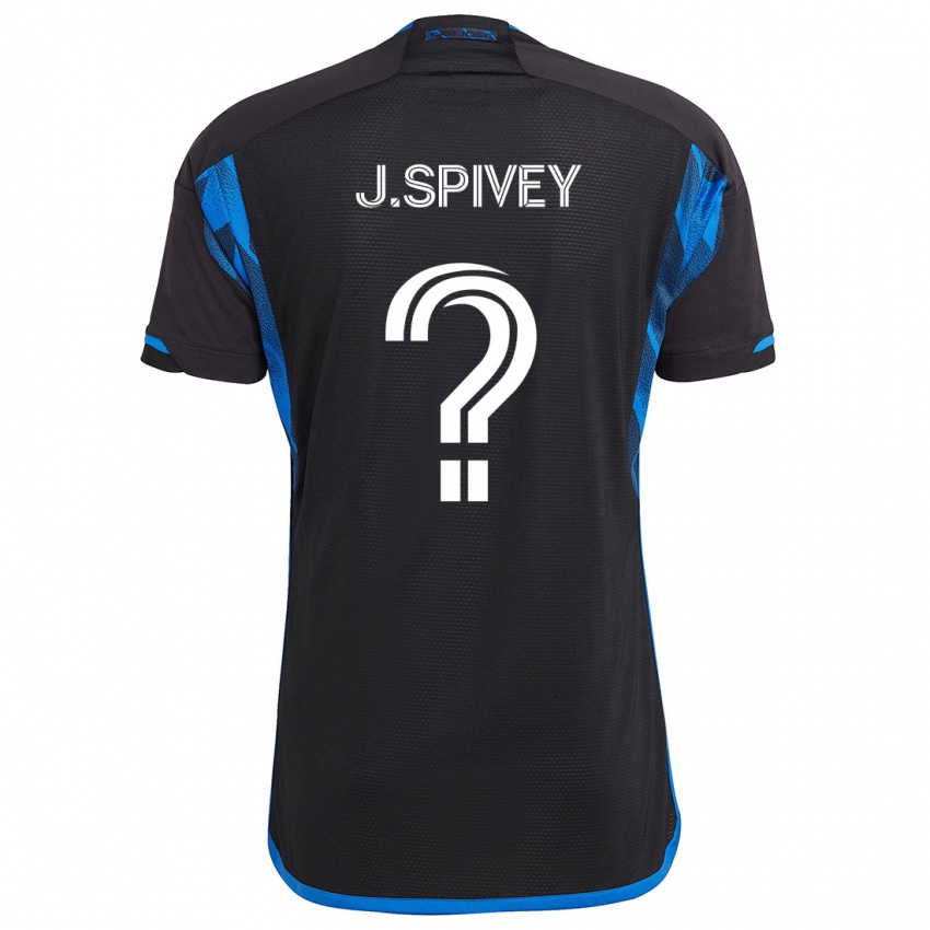 Heren Jermaine Spivey #0 Blauw Zwart Thuisshirt Thuistenue 2024/25 T-Shirt