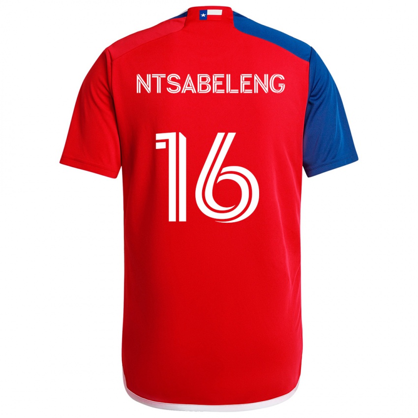 Heren Tsiki Ntsabeleng #16 Blauw Rood Thuisshirt Thuistenue 2024/25 T-Shirt