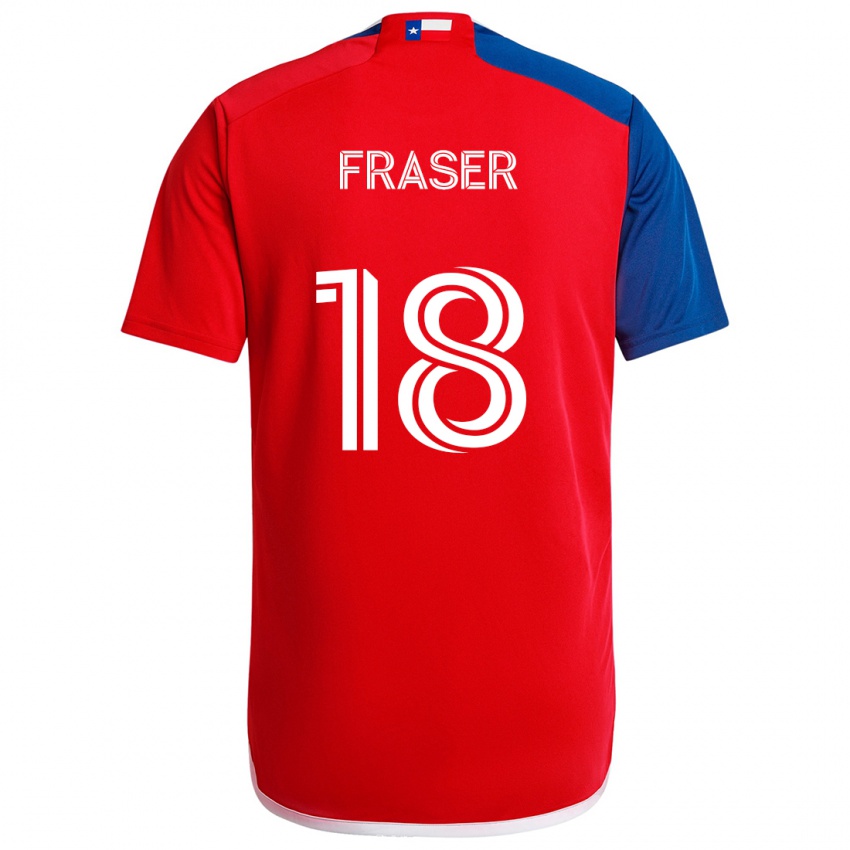 Heren Liam Fraser #18 Blauw Rood Thuisshirt Thuistenue 2024/25 T-Shirt