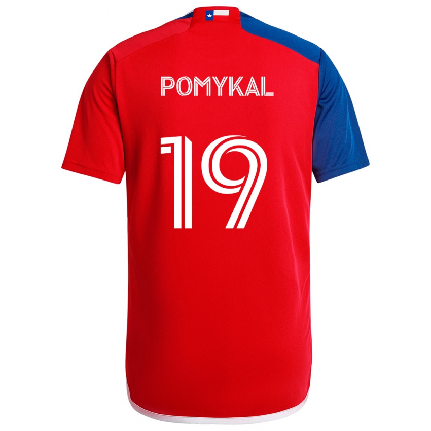 Heren Paxton Pomykal #19 Blauw Rood Thuisshirt Thuistenue 2024/25 T-Shirt