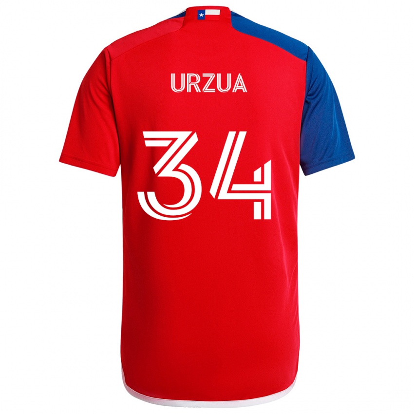 Heren Alejandro Urzua #34 Blauw Rood Thuisshirt Thuistenue 2024/25 T-Shirt